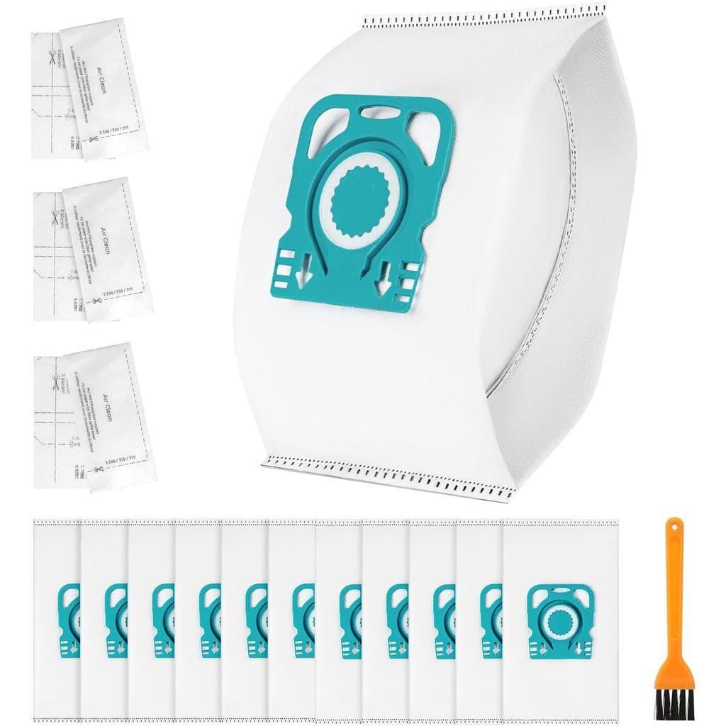 Pacote com 12 Sacos para Aspirador de Pó HyClean Air TU Compatíveis com Aspiradores Miele Guard L1/S1, 12 Sacos de Pó de