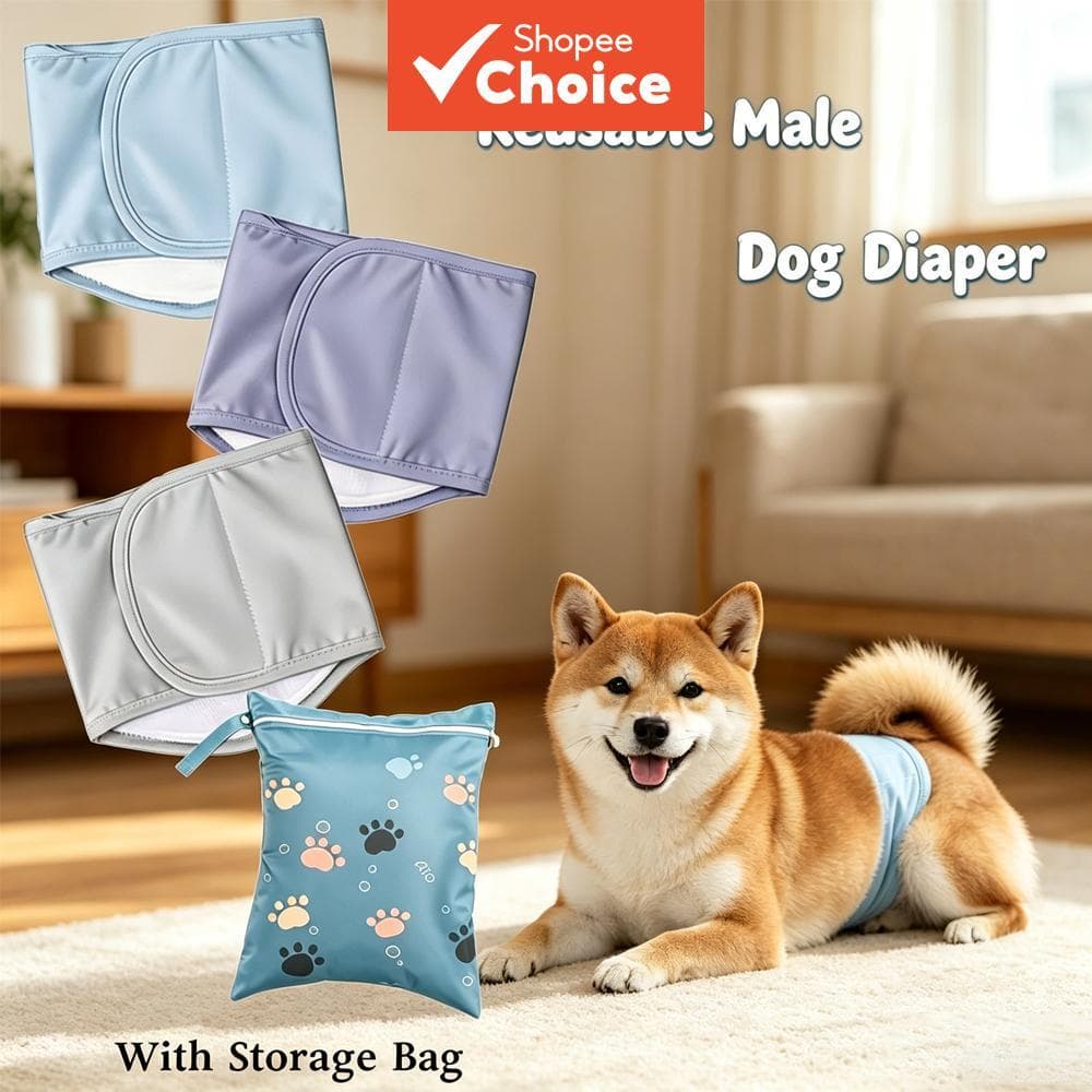 Fralda Masculina Lavável Da Faixa Barriga Do Cão , Respirável Fresco , Velcro Ajustável , Reciclar Pampers Envoltório