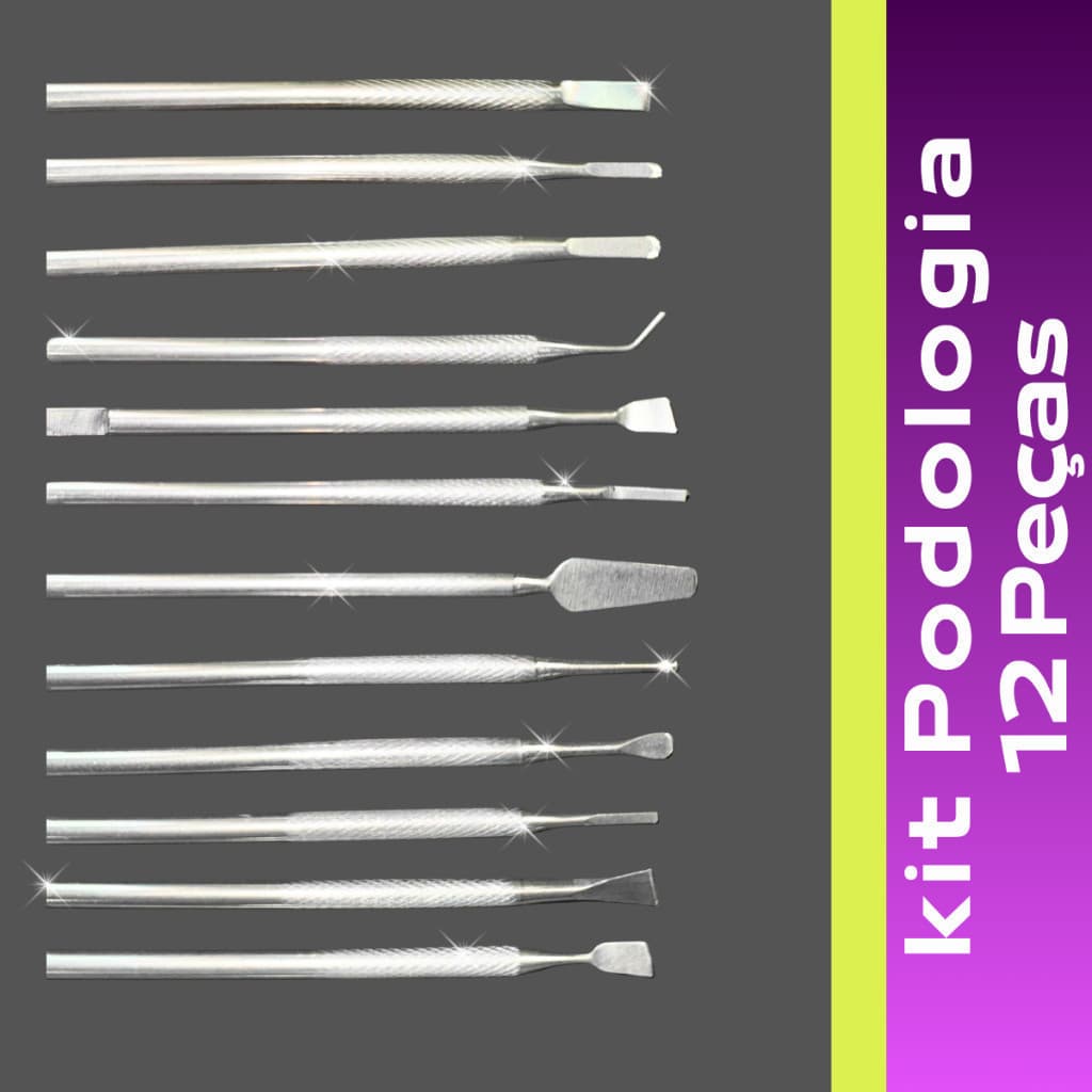 Kit 12 Peças podologia Manicure e Pedicure Unha encravada Completo spa dos pes calosidade