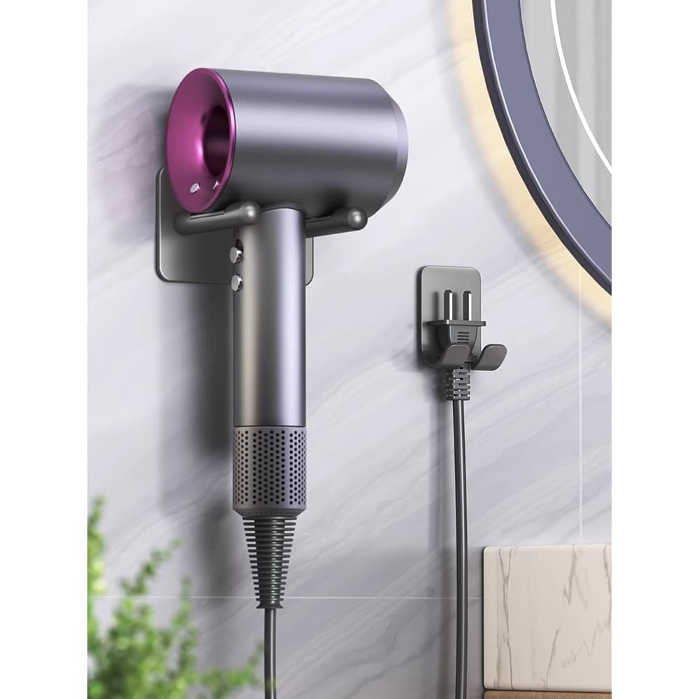 Adequado para Dyson secador de cabelo suporte prateleira do banheiro sem perfuração colocando lavanda fixado na parede s