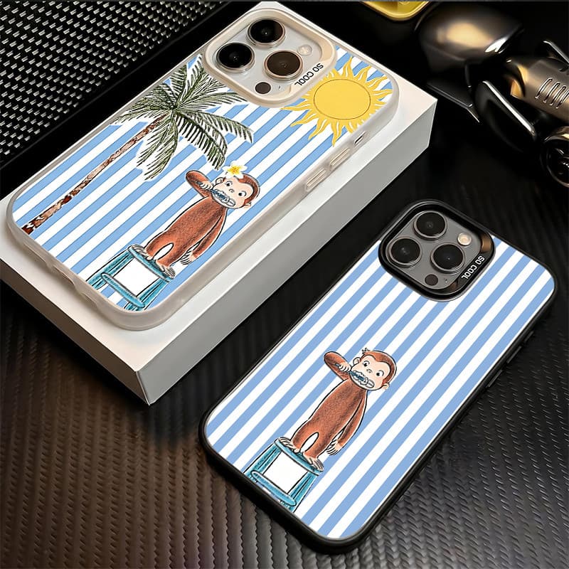 Anti-colisão Capinha para iPhone 17/16/15/14 PRO MAX Narmal Capinha de celular fofa com desenho de macaco