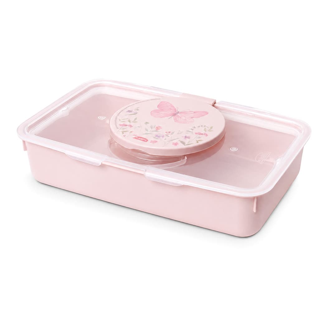 Porta Lenço Umedecido Jardim Encantado 530 mL Portátil Para Bebê Viagem - Plasútil