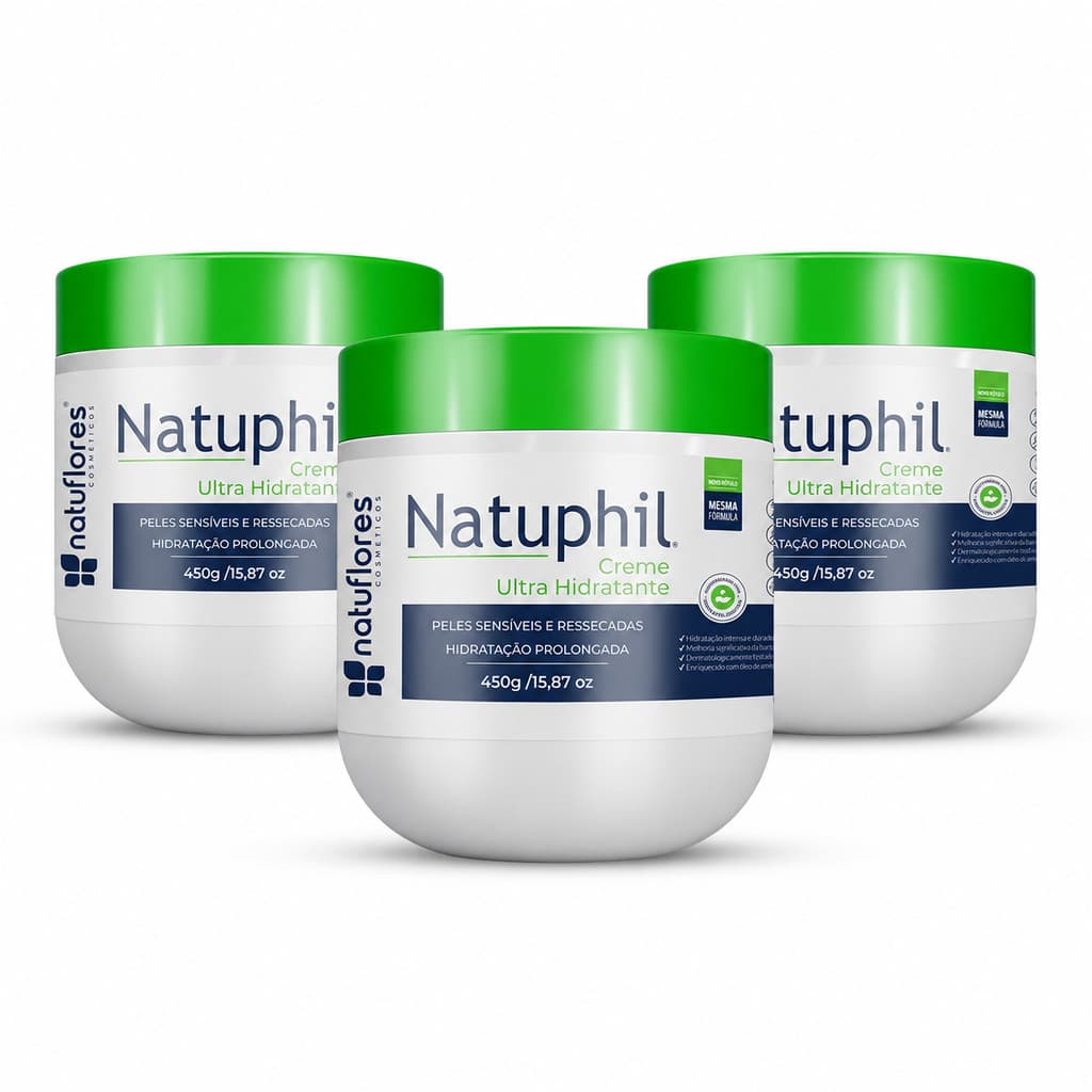 Kit 3 Natuphil Creme Hidratante   450G