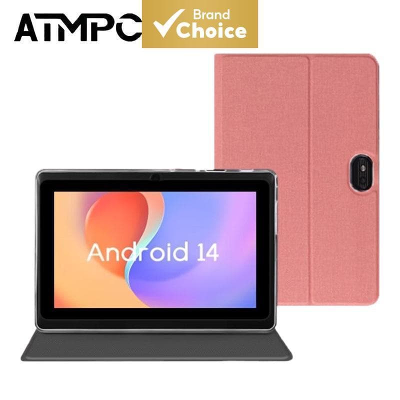 Tablets Android 14 ATMPC de 7 polegadas, armazenamento de 16 GB (expansível até 256 GB), tela sensível ao toque IPS HD