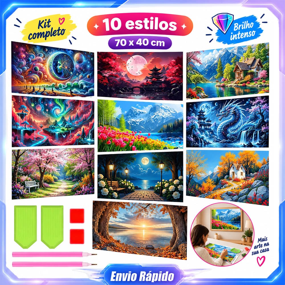 70x40cm—Conjunto de pintura com diamantes de grandes dimensões   Pintura com diamantes 5D adequada para adultos