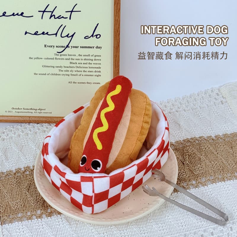 Brinquedos para animais de estimação brinquedos para cães novo estilo voz cachorro-quente pão som papel educacional comi