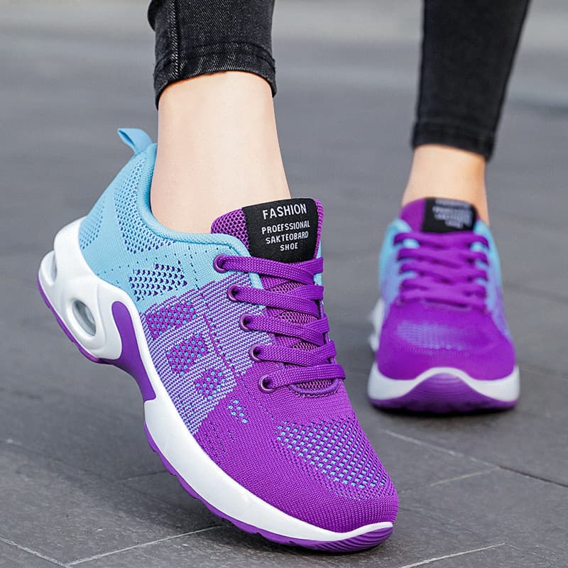 Tênis esportivos com sola macia, tênis de corrida com amortecimento, tênis casuais de malha