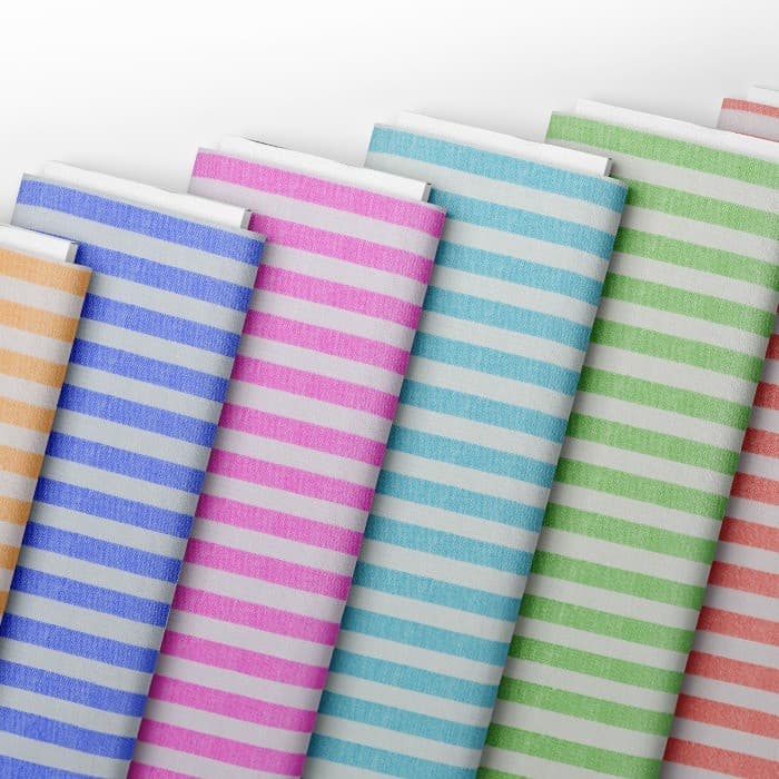 Tecido Tricoline Fio Tinto Listrado M Pano Artesanato Decoração Listras Costura Ateliê Patchwork