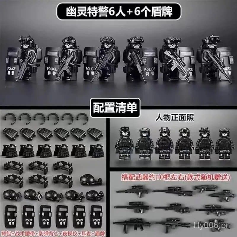 Blocos de montar Lego, minifigura de comando do deserto Panther Alpha, modelo montado, brinquedo para meninos, presente 