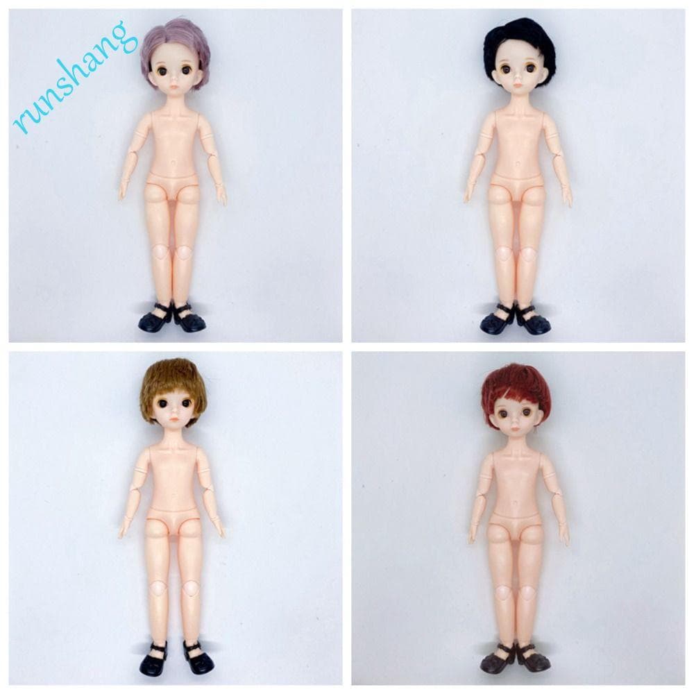RUNSHANG Meninos Bonecas Brinquedo , Giratório Articulado Com Cabelo 1/6 Boneca Bjd , Vestir Olhos 3D 30cm Articulações