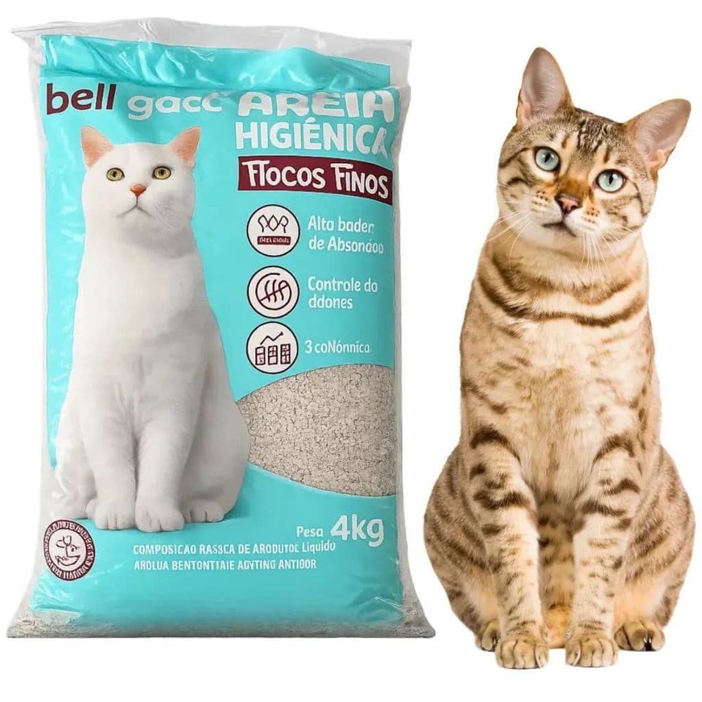 Areia Fina Grãos Finos Alta Absorção Controle Odor 4kg Sanitária Gramatura Fina Bellgato
