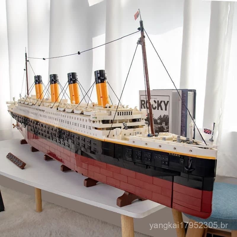 Compatível com blocos de montar LEGO Titanic, brinquedo educativo e desafiador de 10.000 peças para montar, presente par