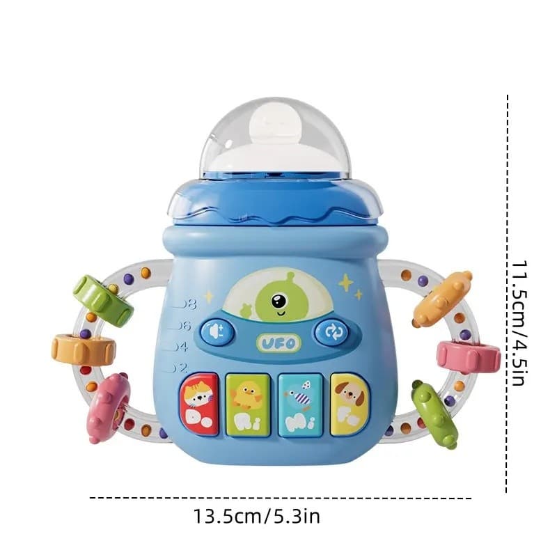 Brinquedo Musical para Bebês, Brinquedo Educativo em Forma de Mamadeira, Chocalho com Luz e Música, Brinquedos
