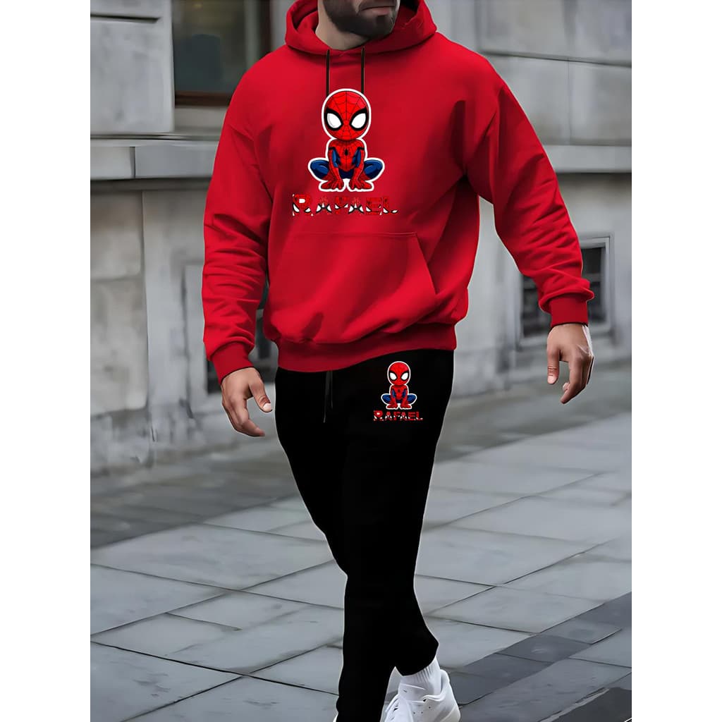 Conjunto Calça e moletom Com Capuz Homem Aranha Promoção Envio Rápido Street Style002
