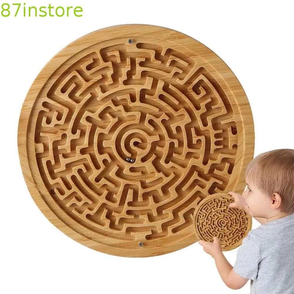INSTORE1 Jogo De Tabuleiro De Labirinto Redondo , Brinquedo Criativo Montessori , Quebra-Cabeça , Brinquedos Educativos 