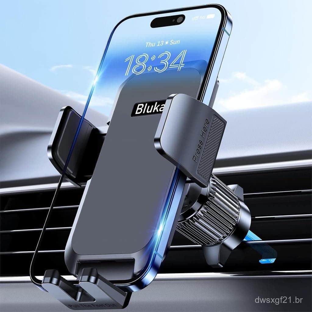 Suporte de Telefone para Carro Blukar, Suporte de Telefone para Carro com Montagem na Saída de Ar Super Estável com Clip