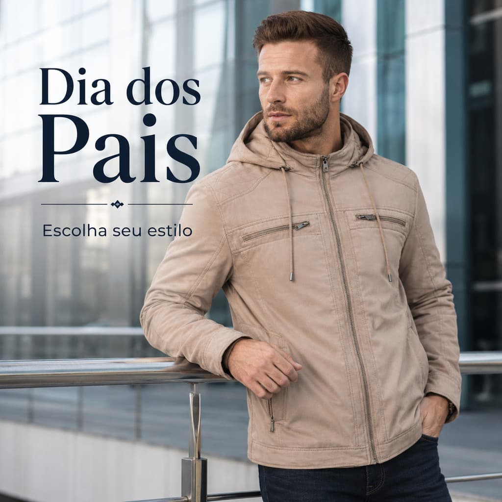 Jaqueta Masculina Sarja Com Capuz Forrada Peluciada Frio Top