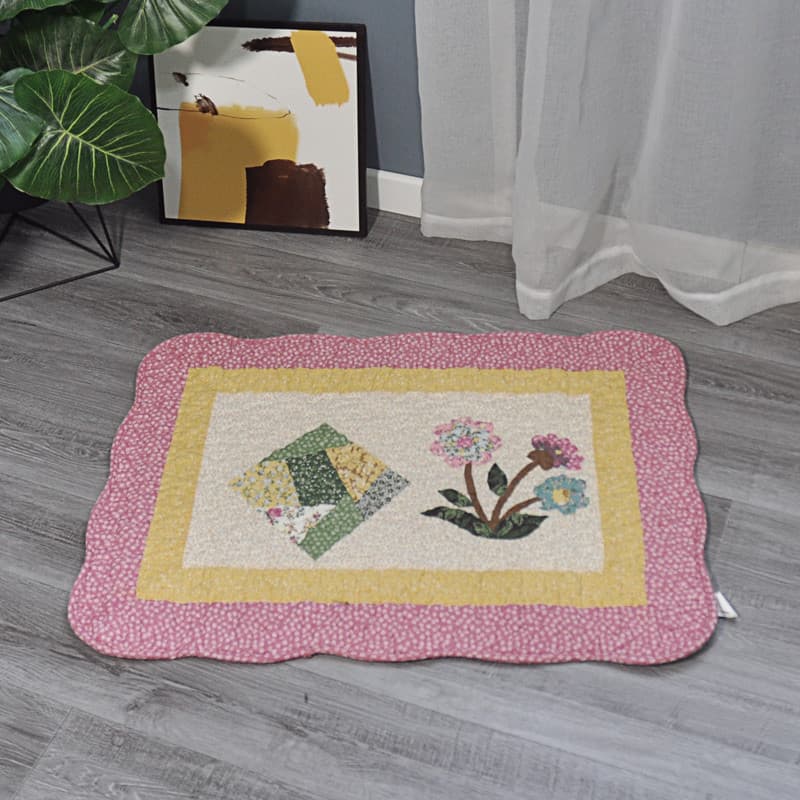 Tapete acolchoado de algodão puro para pés, tapete acolchoado antiderrapante para sala de estar, banheiro, 50*70cm, tape