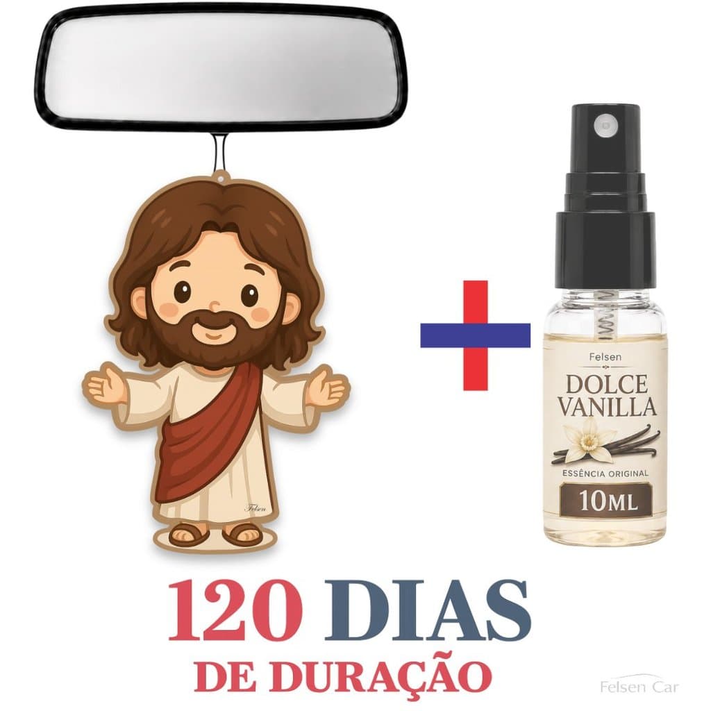 1 Aromatizante + 1 Spray Jesus ( KIT ) Cheirinho de Carro Odorizador Religioso Ambiente Abençoe