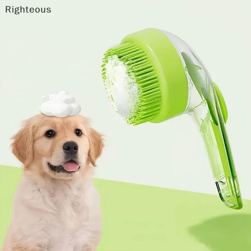 Rightrous Escova De Banho Para Animais De Estimação 2025 Nova 2 Em 1 Cães Com Dispensador De Shampoo Embutido Lavagem Ga