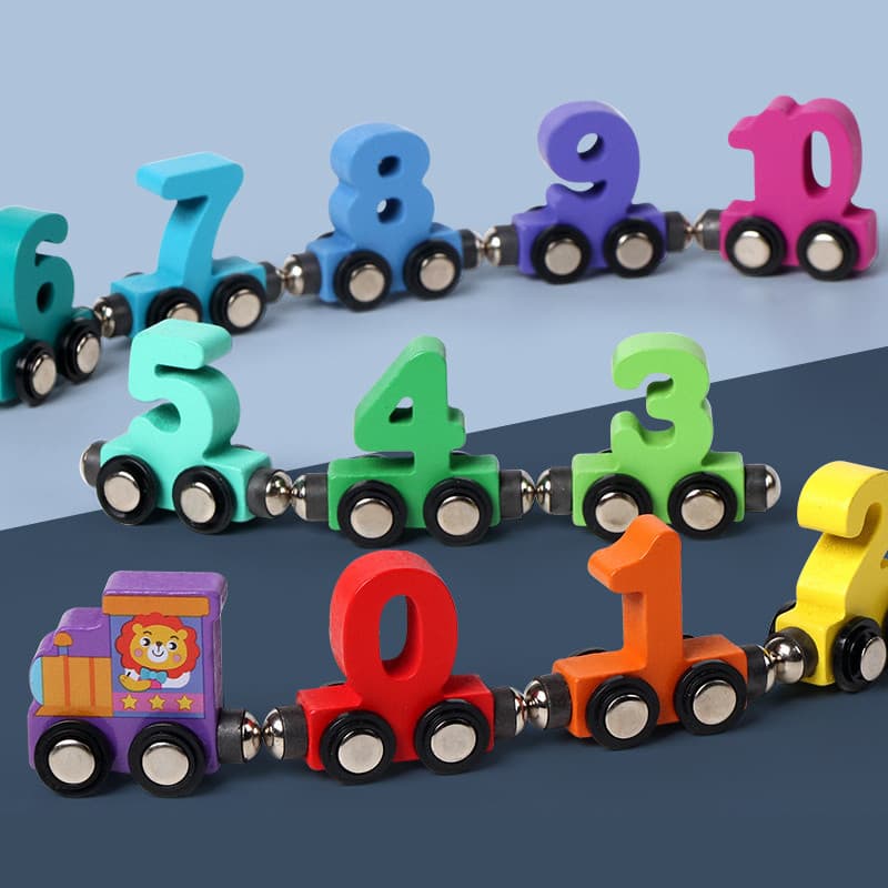 1 Conjunto De Madeira Número Magnético Trem Brinquedos Montessori Brinquedo Educativo Kit Cognição Precoce Aprendizagem 
