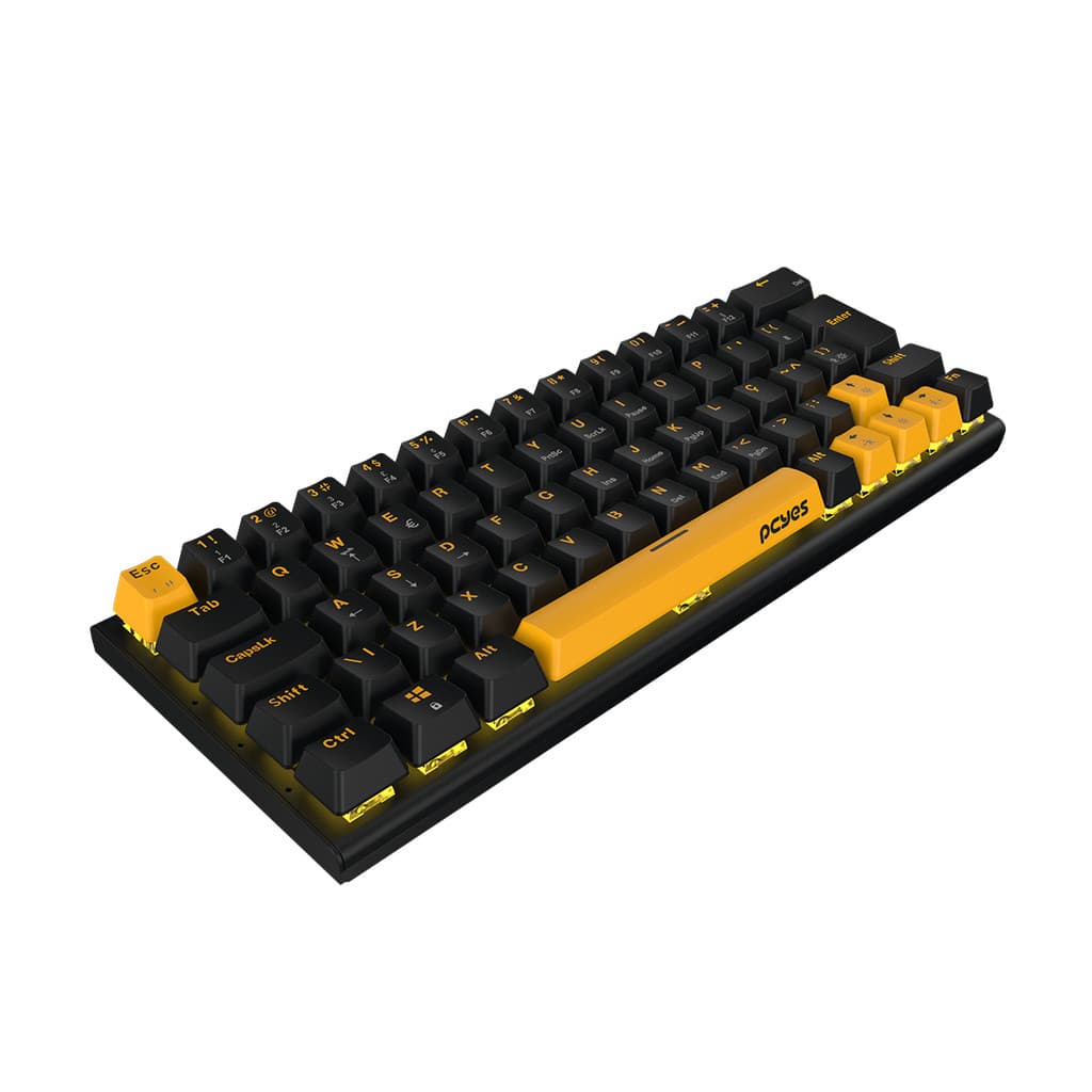Teclado Mecânico Gamer Kuromori Voyager Edition 60% ABNT2, Switch Vermelho, Pcyes, Preto e Amarelo -  KMVY60RD