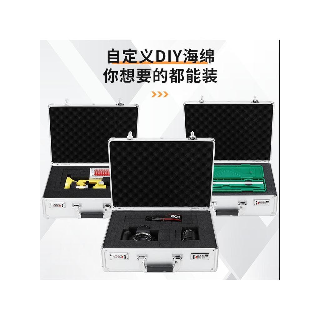 DIY caixa de ferramentas liga alumínio multifuncional mala equipamento ferragem caixa instrumento armazenamento seguro c