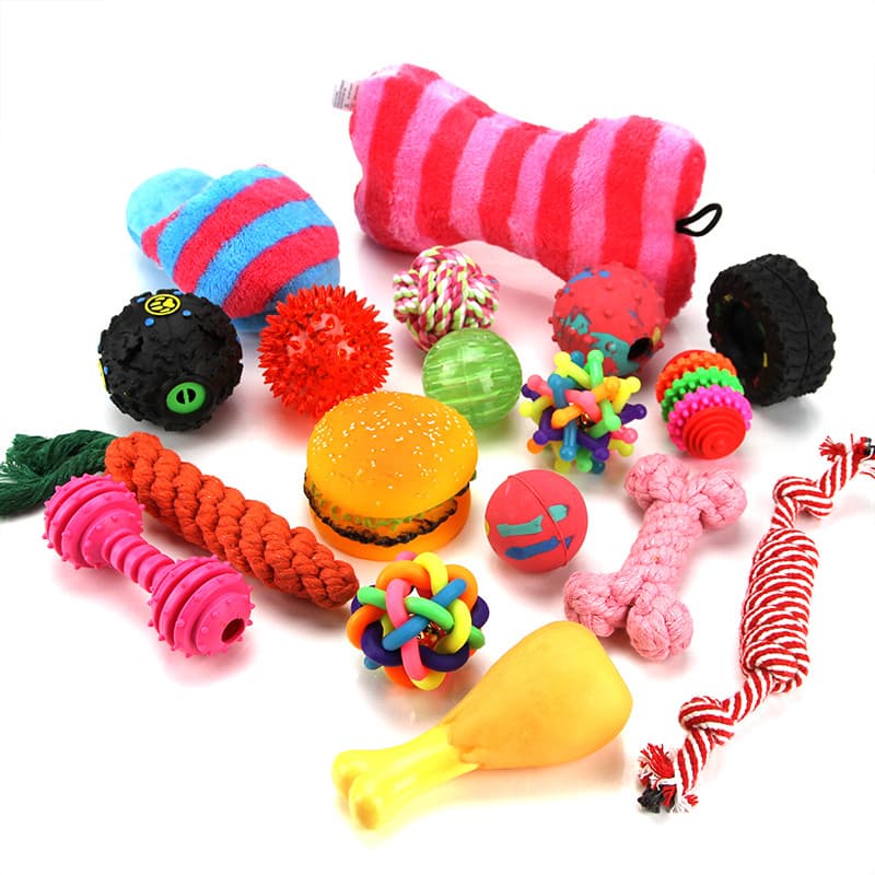 Animal de estimação filhote de cachorro brinquedo bola brinquedo de pelúcia corda de algodão brinquedo de borracha Molar