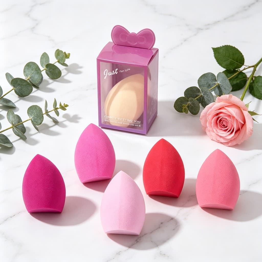 Esponja Beauty Blender 3 Formatos Gotas de Água Cabaça Corte Oblíquo Maquiagem Base Liquida Corretivo Pó