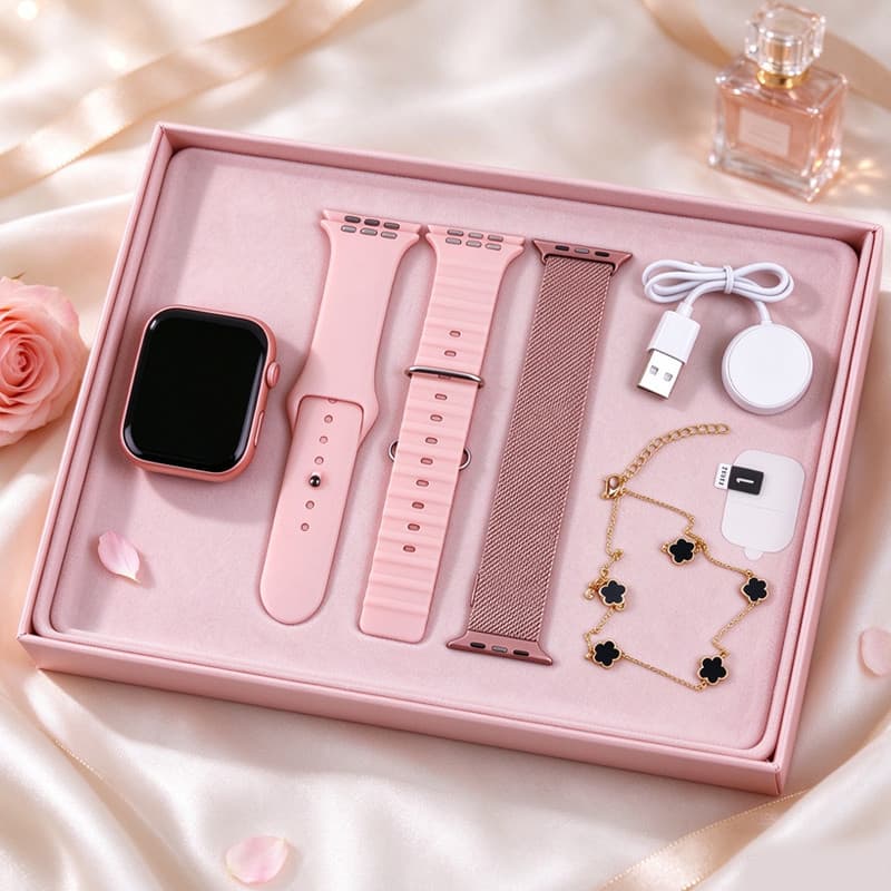 2026 Smartwatch S10 45mm Relógio feminino Chamadas Bluetooth Colar de pulseira Relógio de presente de jóias