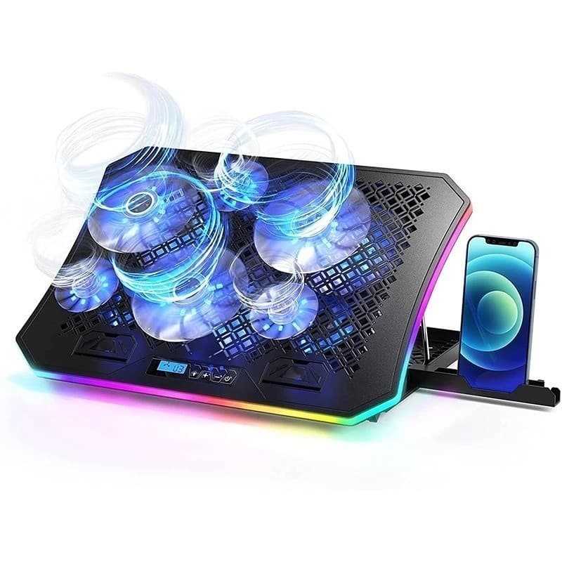 Suporte Notebook Gamer Ergonomico 6 Fans Rgb Até 17 C/ Nf
