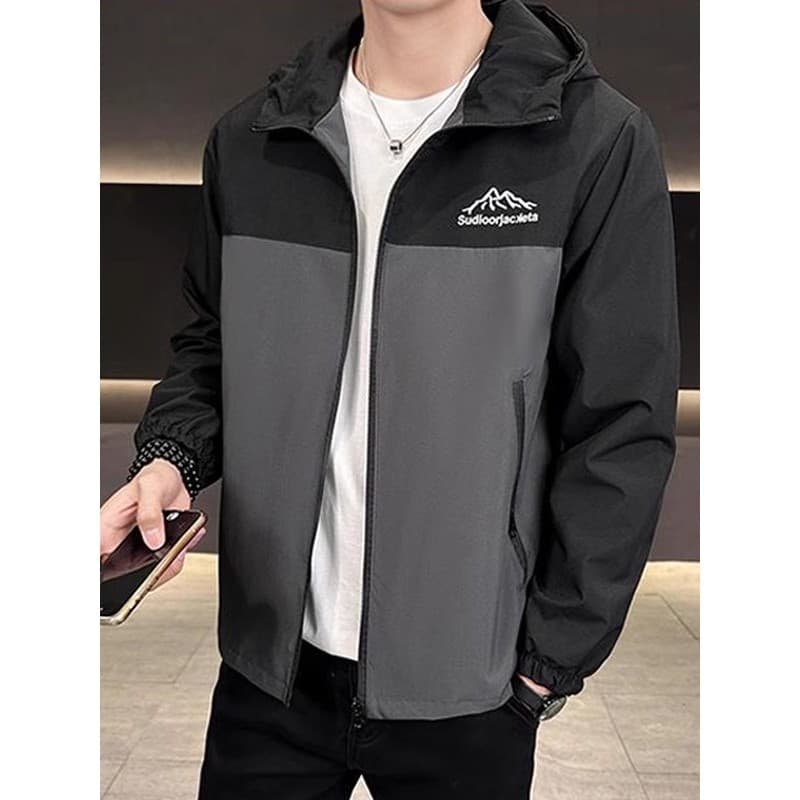 Primavera outono jaqueta masculina na moda esportes com capuz jaqueta masculina Casual estilo coreano jaqueta estilo fin