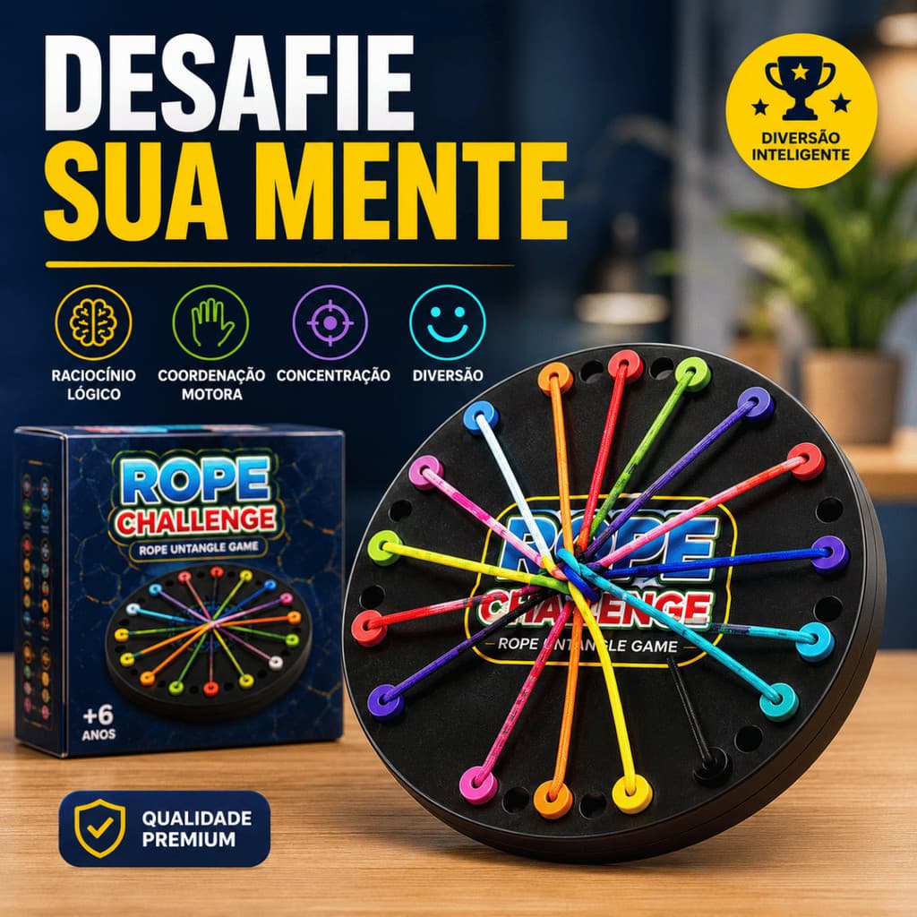 Jogo Brinquedo Desafio das Cordas  Anti estresse Educativo Tabuleiro Mesa Infantil e Adulto