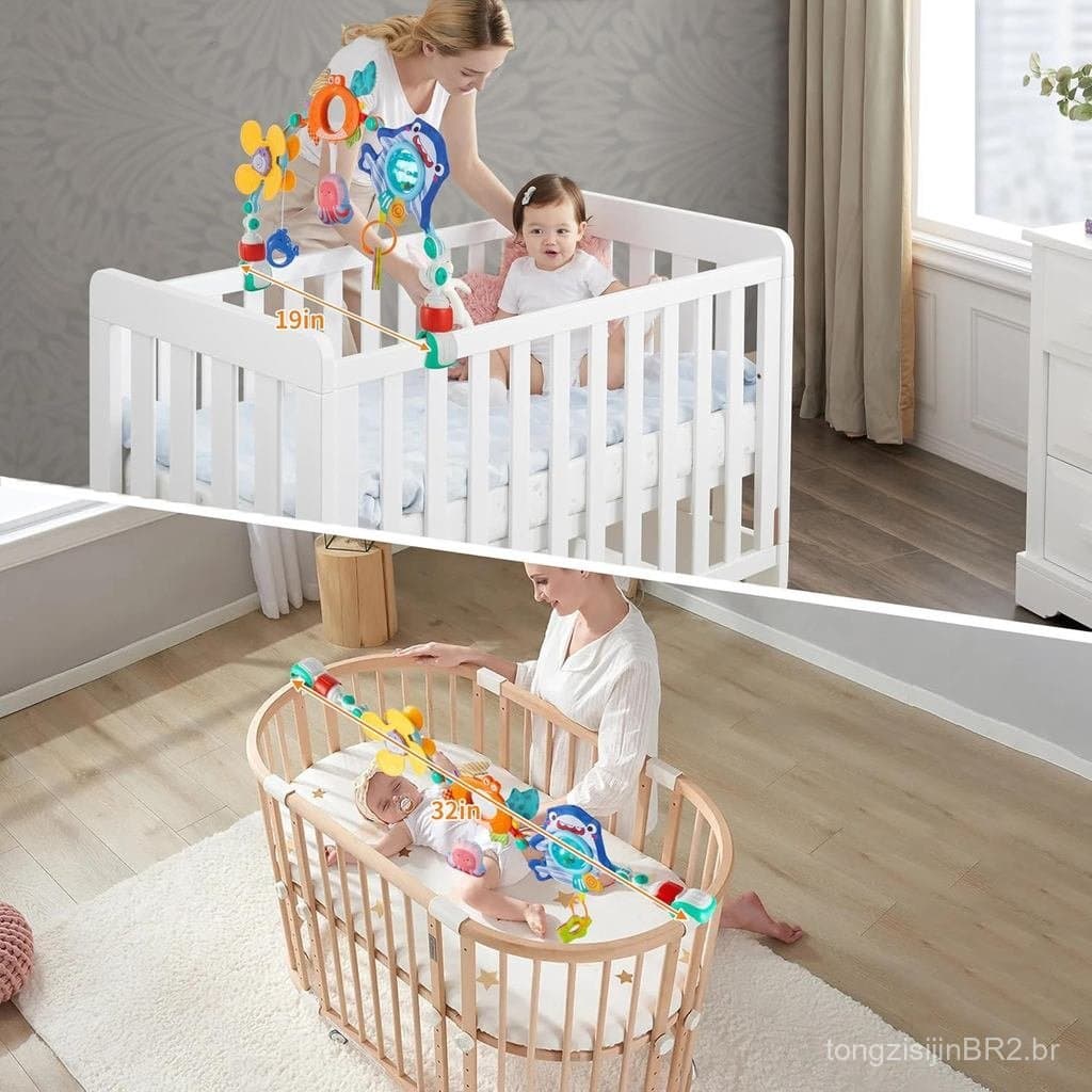 Brinquedo de arco para carrinho de bebê, brinquedos para cadeira de carro, brinquedo de arco ajustável para carrinho com