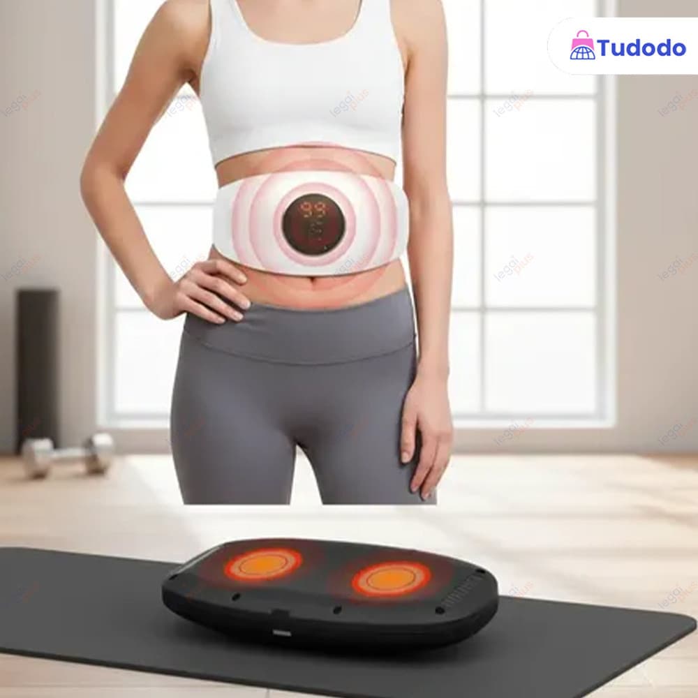 Cinto Massageador Abdominal Com Vibração Infravermelha , Modos Ajustáveis Para Relaxamento Muscular E Cuidados O Corpo