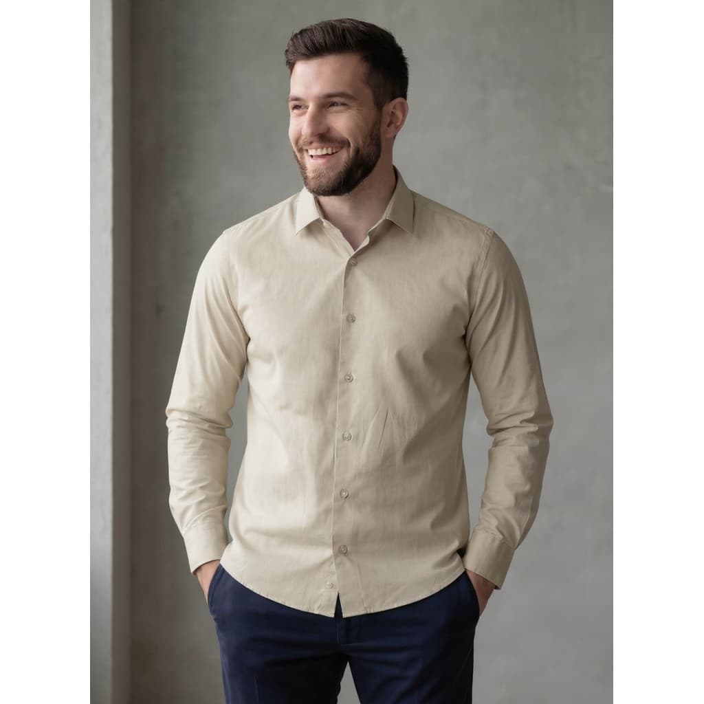 Camisa Masculina Manga Longa Tricoline Premium Slim Fit Social — LúhStore