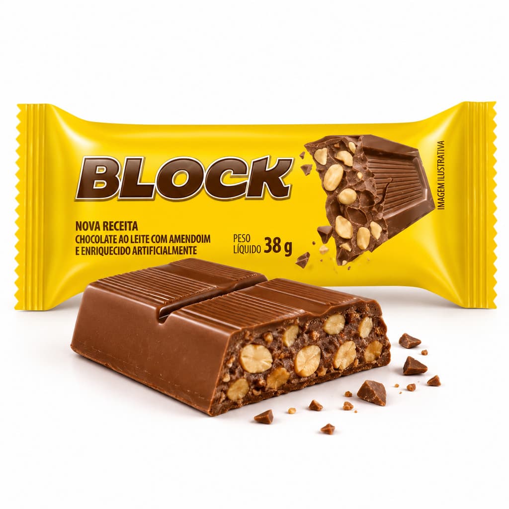 Chocolate Block AMENDOIM 38g Importado