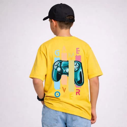 Camiseta Infantil Gamer Menino Controle Videogame 100% Algodão Manga Curta Casual Estampada Streetwear Juvenil
