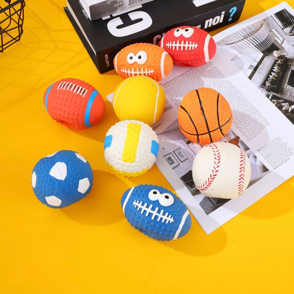Brinquedo para cachorro de estimação, brinquedo de látex, Rugby, basquete, futebol, vôlei, bola saltitante, brinquedo so