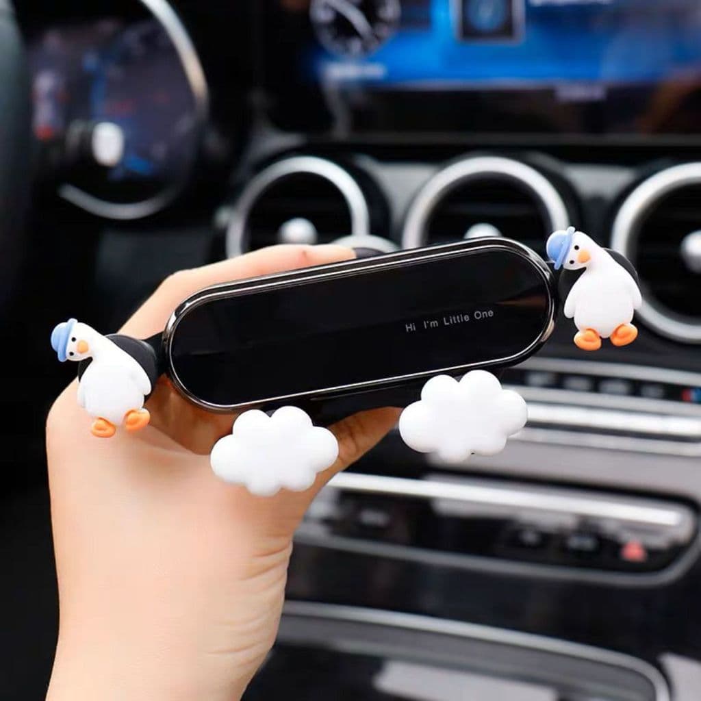 Suporte do telefone móvel do carro bonito tipo pato saída de ar do carro suporte de navegação quadro fixação do carro cr