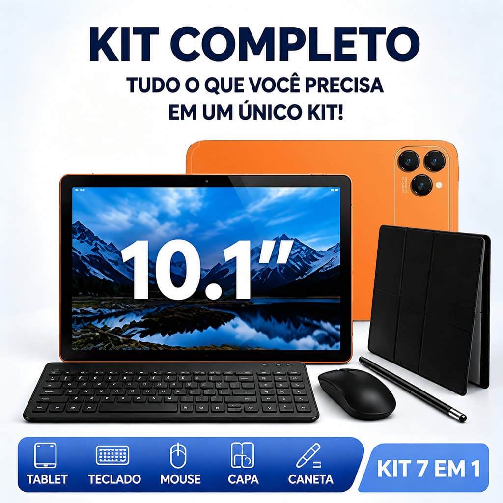 Tablet 10 Polegadas Capa Tablet Android 13 4GB 32GB 4G/5G com Teclado Mouse e Caneta
