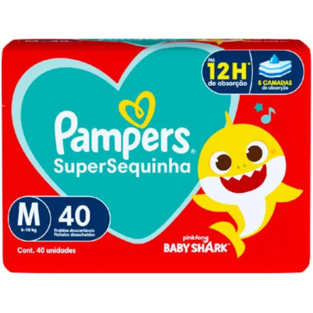 FRALDA SUPERSEC MEGA TAMANHO M 40UN PAMPERS