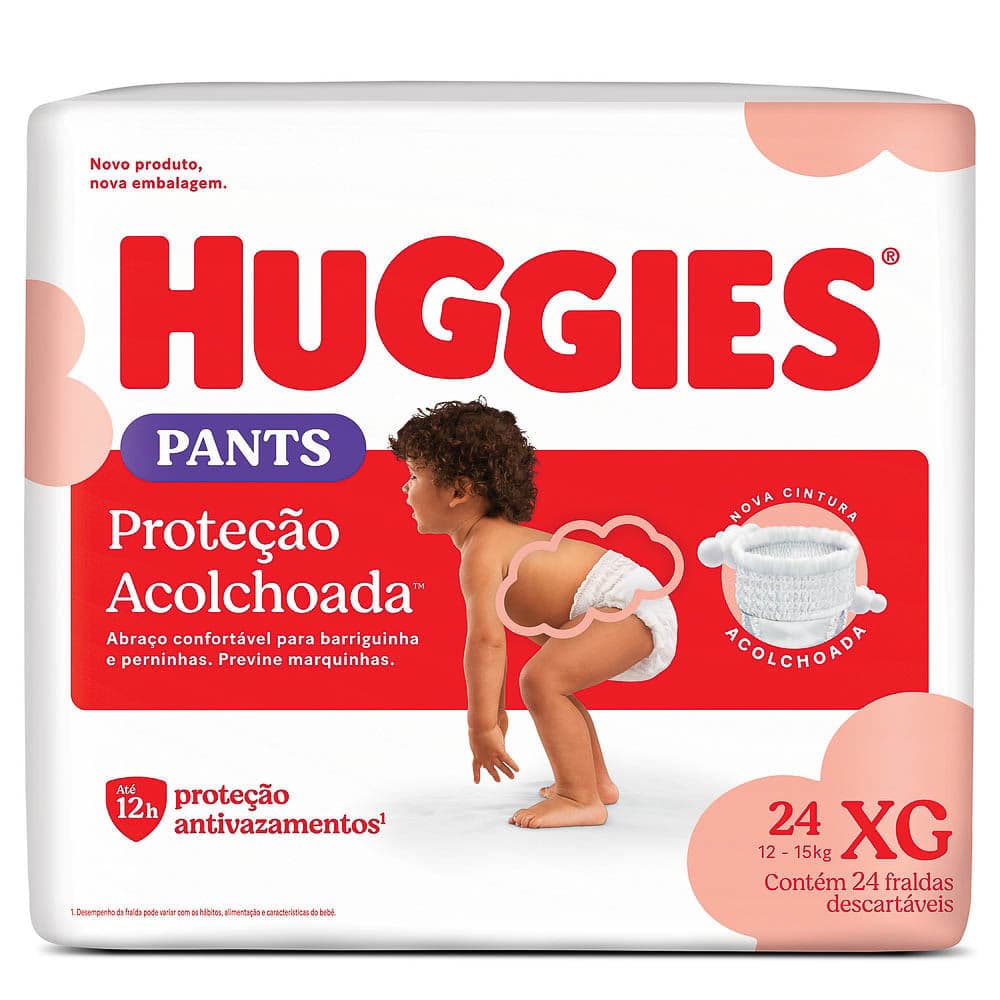 Fralda Roupinha Huggies Tamanho XG Pacote Mega 24 Unidades Descartáveis
