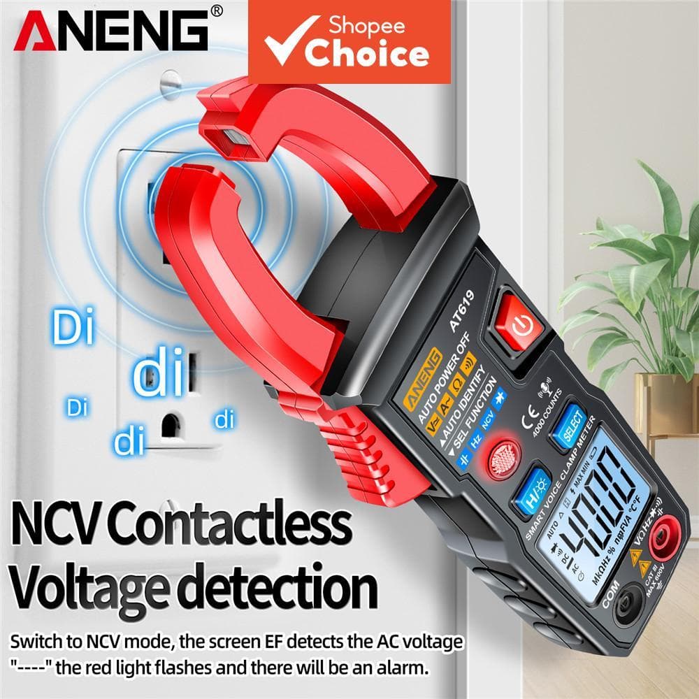 Um Conjunto De Medidor De Braçadeira Digital ANENG AT619 600A , Multímetro De Transmissão De Voz Com Detecção True RMS E