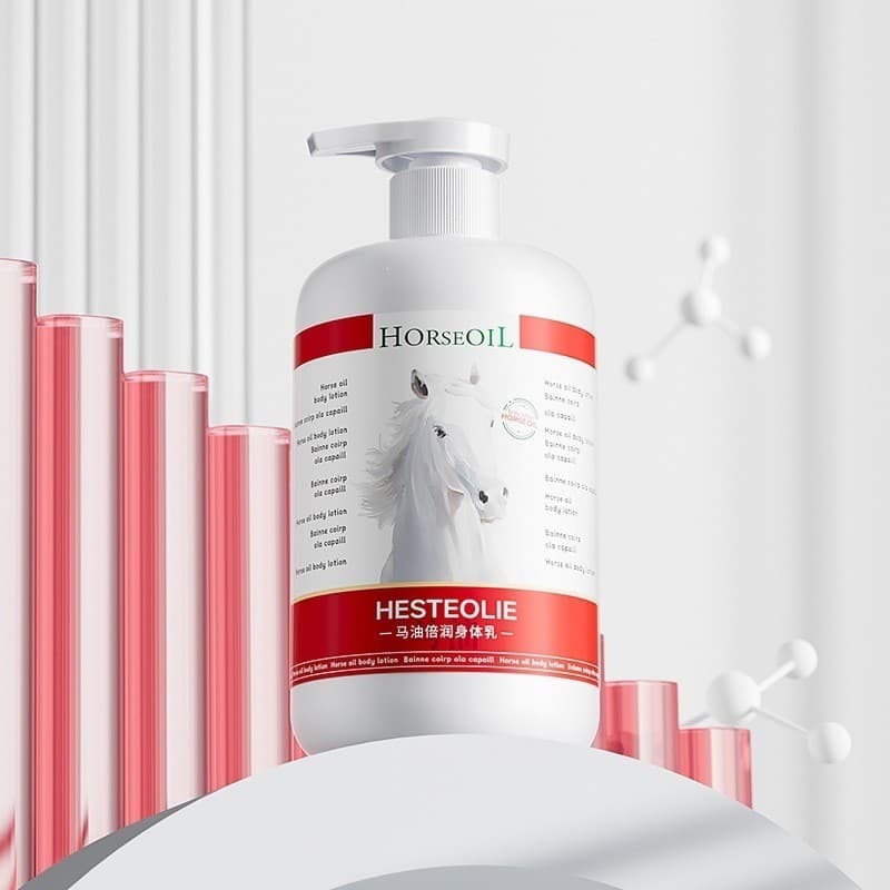 Zhiduo Óleo de Cavalo Loção Corporal Hidratante Dupla 500ml Hidratante Hidratante Pele Macia Creme de Cuidados Corporais