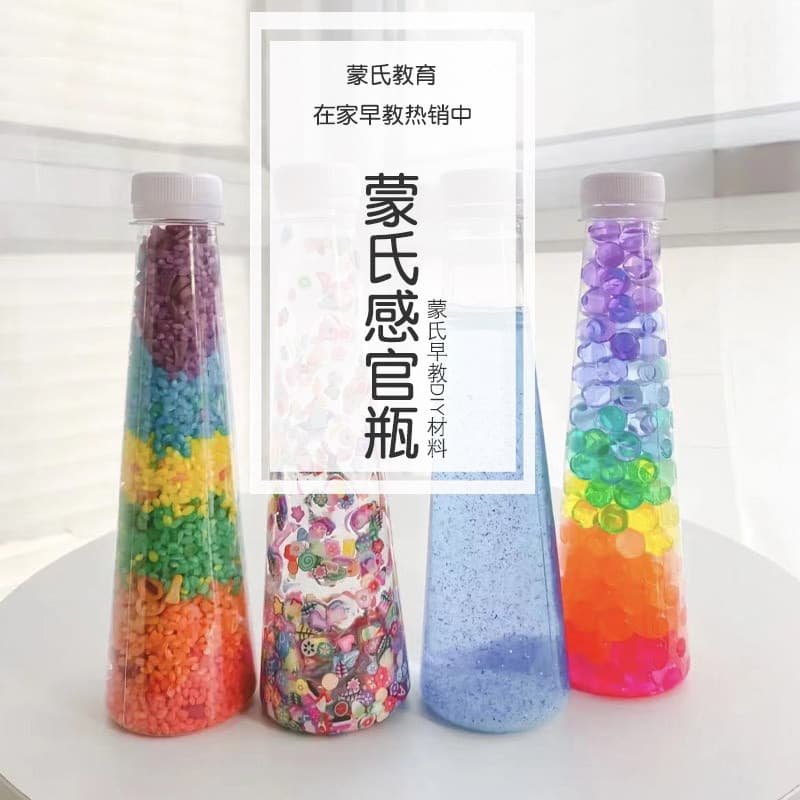 Bebê educação precoce montessori casa diy saco de garrafa sensorial brinquedos de treinamento brinquedos educativos mont