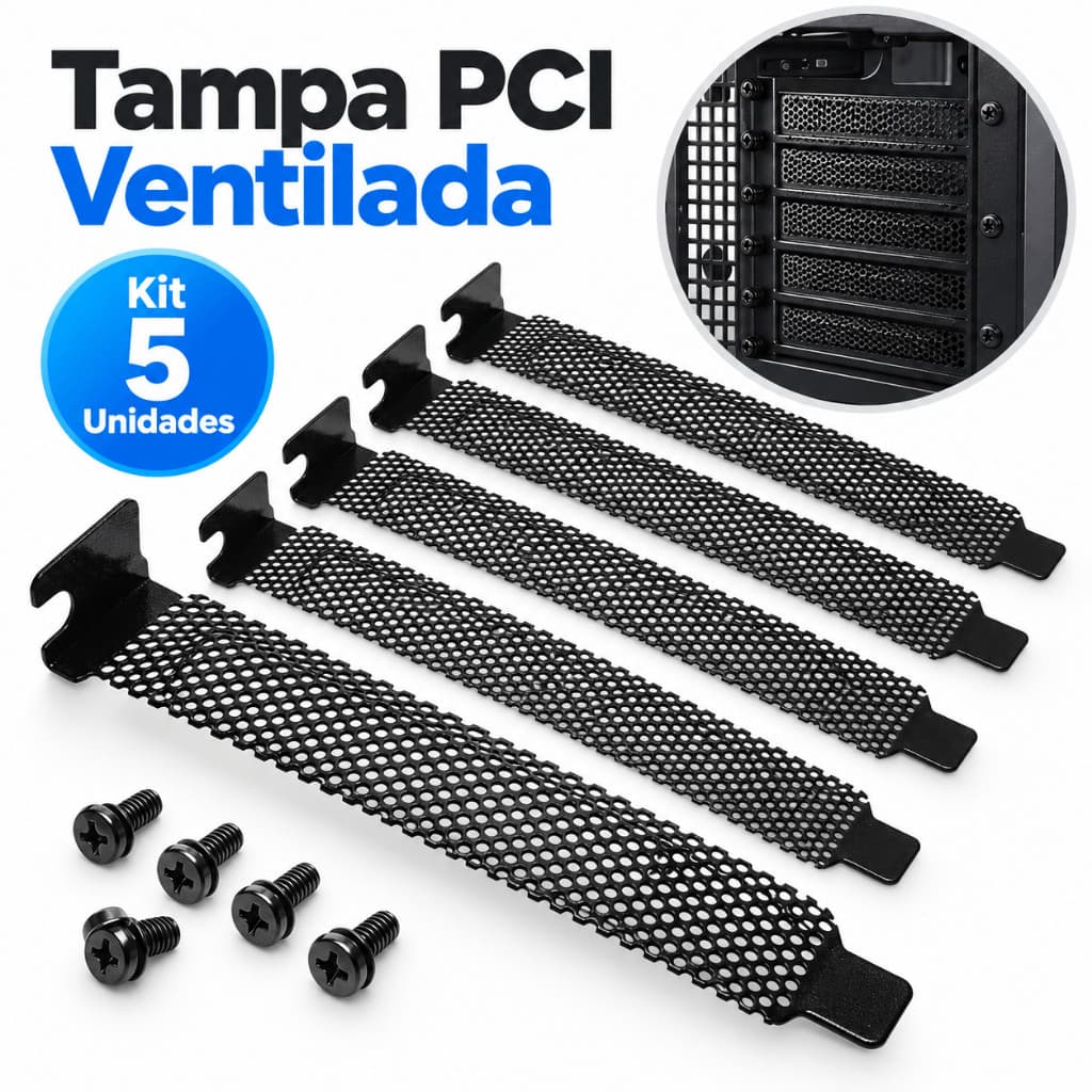 Kit 5 Espelho Tampa Para Slot Gabinete Pc Cpu Computador Pro