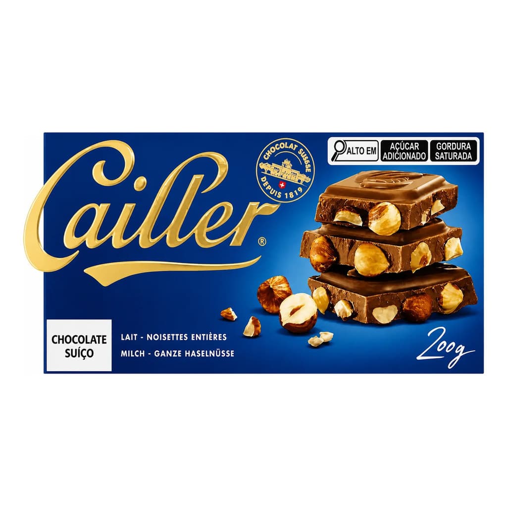 Chocolate Suíço Ao Leite Com Avelãs Cailler Importado Luxo