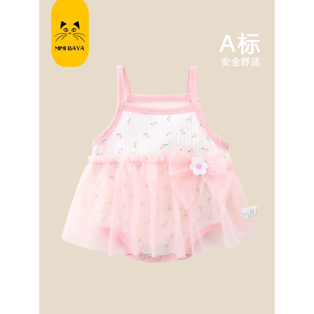 Bebê bebê roupas de verão estilo fino macacão recém-nascido saia bebê menina macacão mês inteiro cem dias estilingue mac