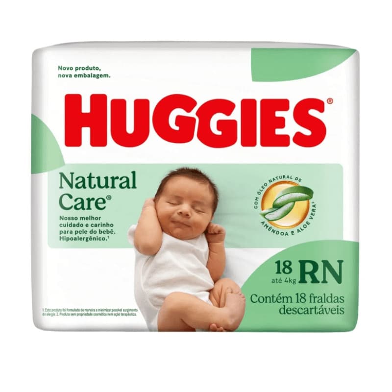 Fralda Huggies Natural Care RN Com 18 Unidades